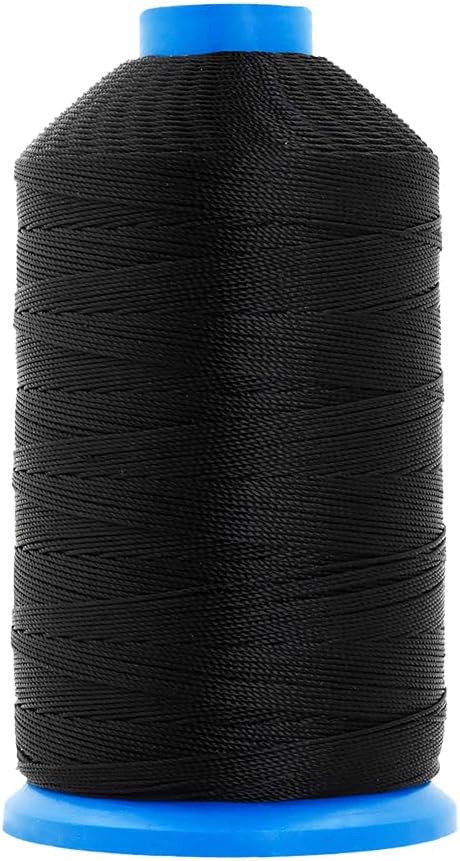 Mandala Crafts Size 207 630D T210 Black Combo Bonded Nylon Thread, 3200 YDs