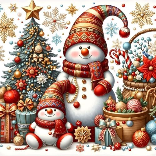 Xylogist Christmas Snowman Diamond Art Kits for Adults 14x14Inch
