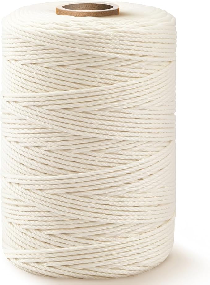 SMART&CASUAL 600 Feet 2mm Cotton Butcher Twine String Soft Food Safe for Cooking Craft Baker Kitchen Meat Turkey Sausage Roasting Gift Wrapping Gardening Crocheting Knitting