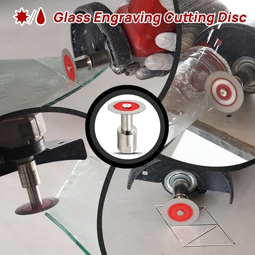 Mini Diamond Glass Cutting Disc - FOCSTOL 5pcs 1-9/16 Inch(40mm) Saw Blade and 1pc 5/8''-11 Flange for Glass Jade Marble Granite Artificial Stone Porcelain Tile Ceramic