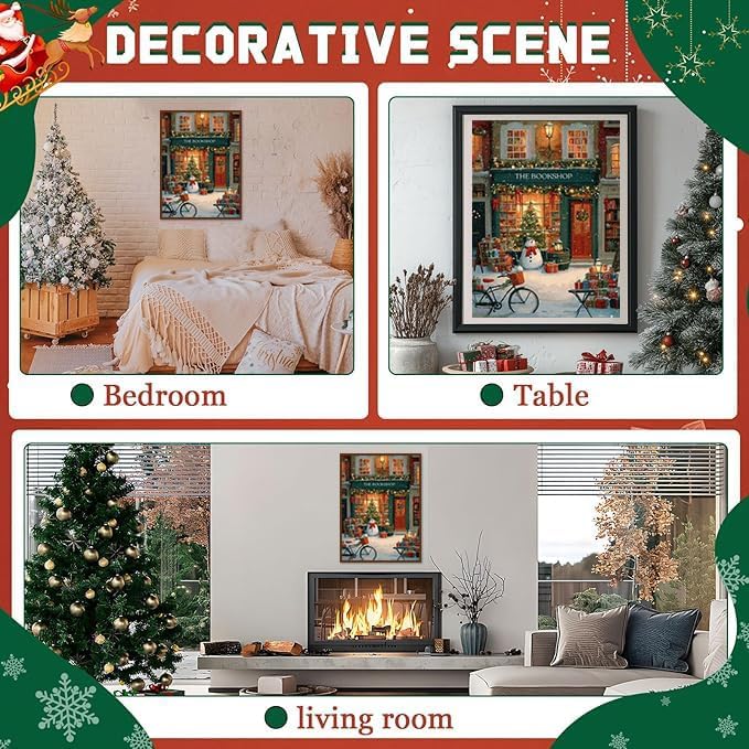 XUCNWL Christmas Diamond Art Kits for Adults,Bookstore Diamond Painting