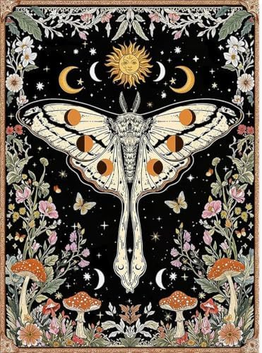Mushroom Diamond Art Kits for Adults Moth Diamond Painting Kit Beginner