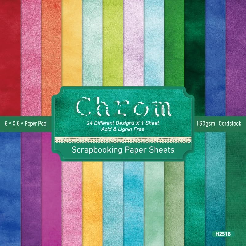 Colored Theme Scrapbooking Paper Supplies for DIY Album Colorful Scrapbook, Hand Account, Greeting Card Making Background Decorative Craft Paper 6"x 6"