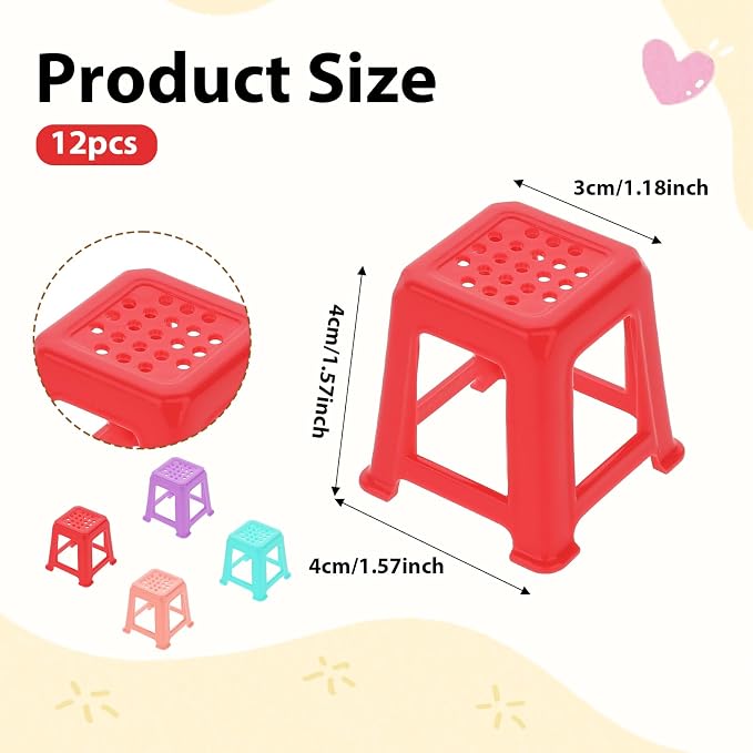 12 Pcs Canvas Stands for Mini Canvas Feet Risers - Fluid & Acrylic Pouring Paint Supplies - Solid Color Plastic Paint Pouring Tools
