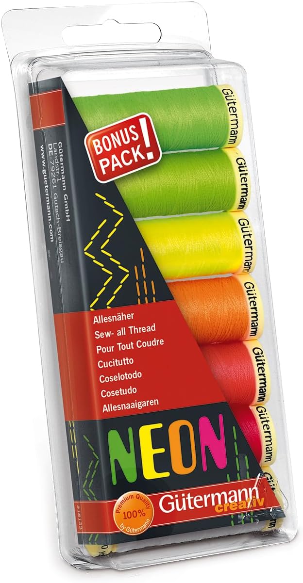 Gutermann Thread Set, Neon, 100m