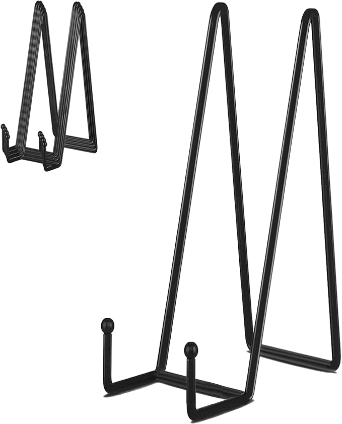 IBosins 5-Pack 14-Inch Plate Holder Display Stands Black Metal Frame Stand
