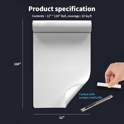Art3d Double-Sided Tape Sheet, Adhesive Tile Setting Mat, 12" x 120", Clear