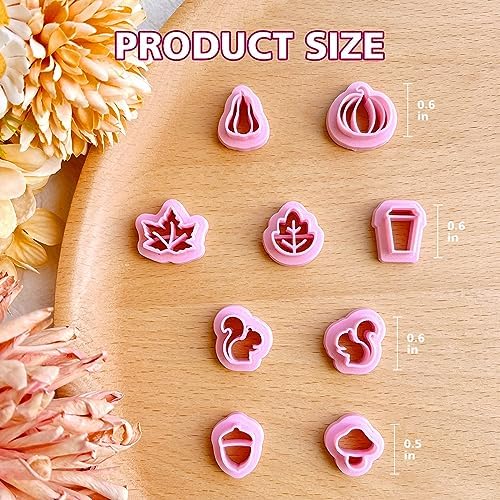 Keoker Fall Polymer Clay Cutters - Maple Leaf Shapes for Earrings, 9 Autumn Clay Earrings Cutters