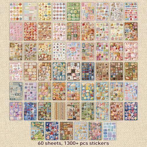 2in1 Japanese Embroidered Sticker Book 1360+ Pcs Showa Vintage Animal Plant