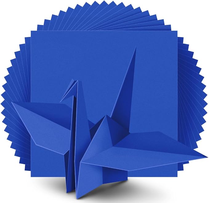 IOOLEEM Navy Blue Origami Paper, 200 Sheets, 6 Inch Square, Double Sided Colored Paper for DIY Crafts