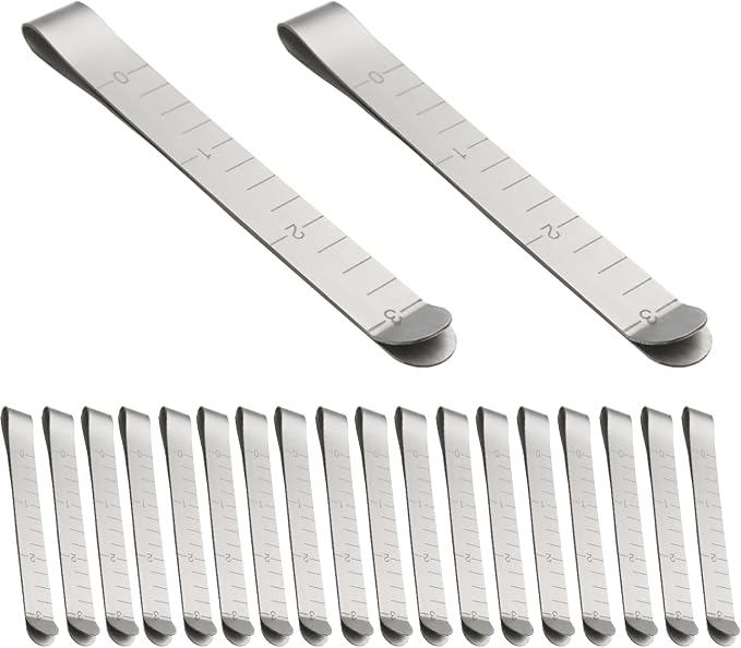 20 Pcs Stainless Steel Sewing Clips with 3-Inch Measurement Ruler – Hemming Tool for Quilting, Sewing, and Pinning Accessories