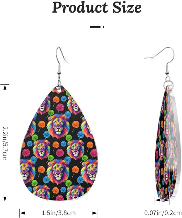 Math Formula Equation Black Drop-Shaped Earrings 2.2 x 1.5 Inches