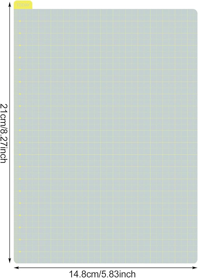 Thenshop 5 Pack A5 Gray x Yellow Pencil Board Reusable Notebook Accessory, Flexibility Layout Grids with Ruler Scale