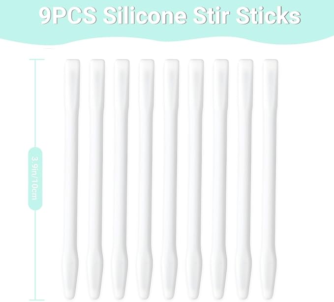Gartful Colored Silicone Stir Sticks, Epoxy Resin Mixing Sticks Reusable Stirring Rods for Art Supplies, DIY Crafts Resin, Paint Mixing, Craft Supplies, Tumbler Making, Face Mask Spatula,White