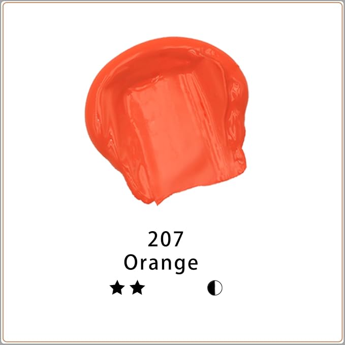 Artecho Orange Acrylic Paint 500ml / 17oz Large Bottle