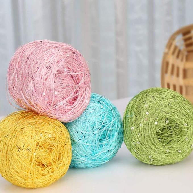 Champagne Sequin Yarn - Sparkle, Fantasy & Art Yarn - 100g