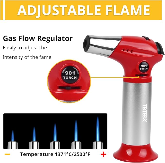 TBTeek Kitchen Butane Torch with Safety Lock for Baking, Crafts & Steak