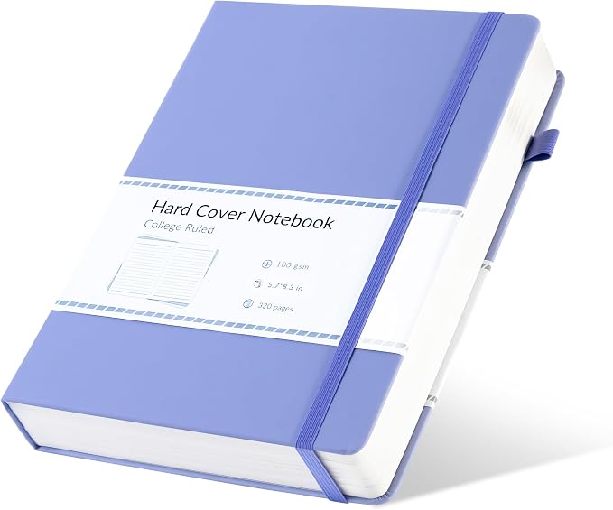 CAGIE Journal Notebook for Women Men Leather Journaling Diary Daily, Purple