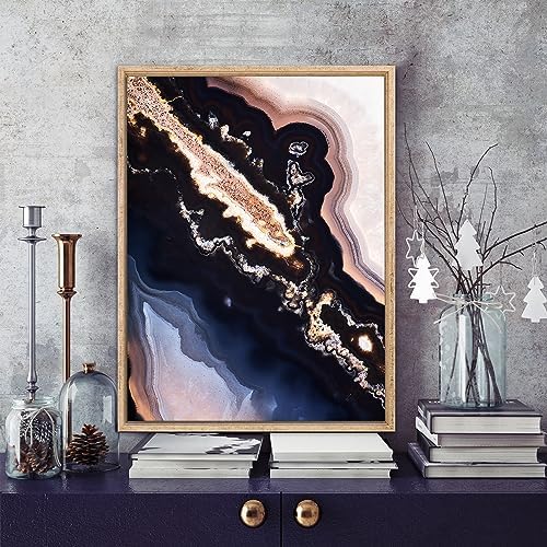 Pixy Canvas Floater Frame 5x9 for 3/4 (0.75) inch Deep Canvas Paintings/Canvas Prints/Wood Canvas Panels/Wall Art/Wall Decor/Home Decor/Artwork (Scratched Gold & Cream, 5 x 9 inch, Portrait)