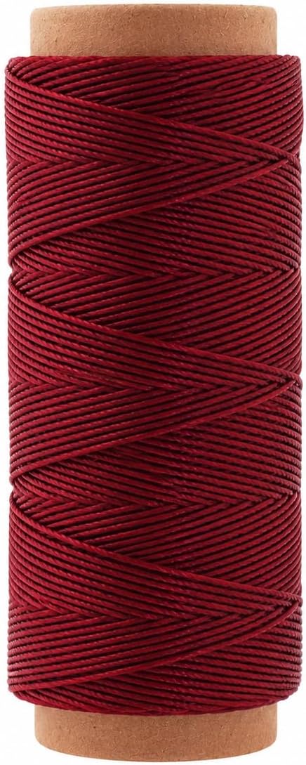 Mandala Crafts 100M 0.65mm Dark Red Round Waxed Thread for Leather Sewing