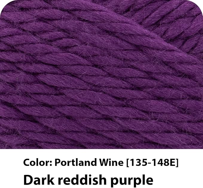 Lion Brand Yarn Hometown Yarn, Super-Bulky Yarn for Knitting, Crocheting, and Crafting, 3 Pack, Portland Wine | Super Bulky Acrylic Fiber for Warm Crochet Blankets, Knit Winter Hats, Chunky Cardigans, Soft Scarves, Weaving