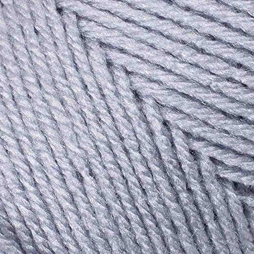 Craft County Size 4 (Medium) 100% Acrylic Fiber Yarn – Variety of Color and Pattern Options – for Crochet, Knitting, and Weaving (Light Gray)