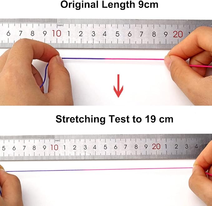LUSTEMBER 1mm Bracelet String Elastic String, 330 Feet Sturdy Durable Rainbow Elastic Cord for Bracelets, Jewelry Making, Necklaces, Beading and Crafts