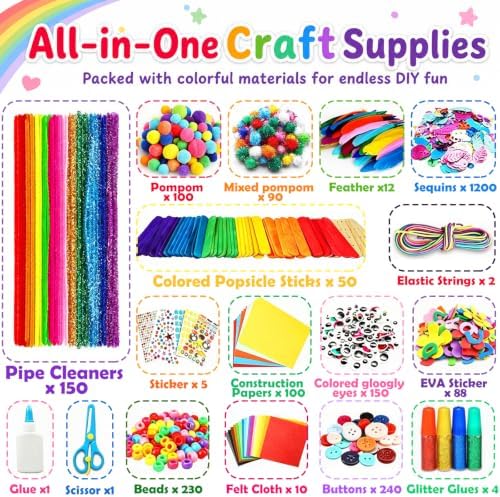 Arts and Crafts Supplies for Kids - Back to School Supplies with Glue Stick