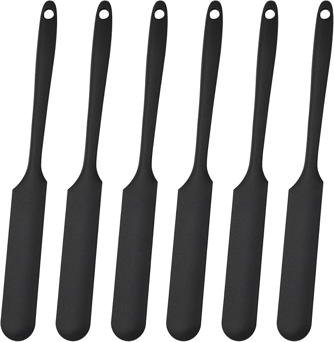 Gartful 6PCS Silicone Spatula Sticks, Non-Stick Epoxy Resin Mixing Sticks Scraper Tools, Reusable Stirring Rods for Resin, Paint, Waxing, Liquid, Arts Crafts Supplies, Facial Mask, Black