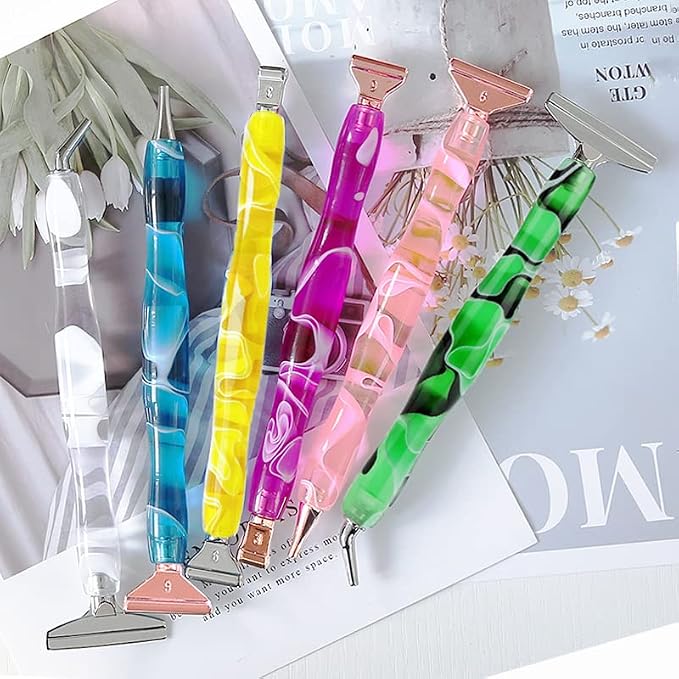 Heyseri Diamond Art Pens, “Classic Wax Stylus” Diamond Painting Pen, Traditional Diamond Painting Tools Accessories, Gem Art Pen with Metal Tips for 5D Craft Nail