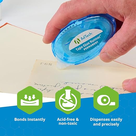 AdTech Permanent Glue Runner, 35 Yards (3-Pack) | Strong, Double-Sided Adhesive for Crafting, Scrapbooking & Office Use | Acid-Free, Reliable Bond