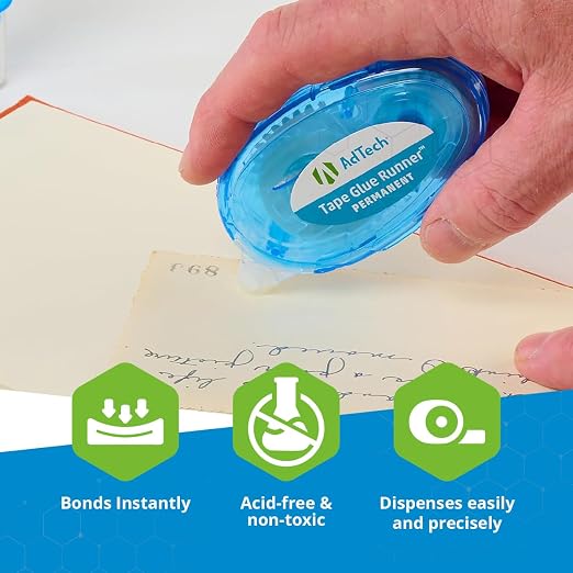 AdTech Permanent Glue Runner, 35 Yards | Strong, Double-Sided Adhesive for Crafting, Scrapbooking & Office Use | Acid-Free, Reliable Bond (Pack of 12)