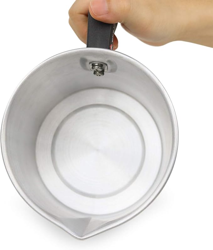 EricX Light Candle Making Pouring Pot,2 pounds,Double Boiler Wax Melting Pot,Dripless Pouring Spout & Heat-Resisting Handle Designed,Aluminum Construction Candle Making Pitcher