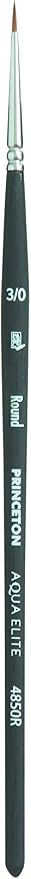 Princeton Aqua Elite Round Brush, Synthetic, Short Handle, Size 3/0 inch, 1 Count