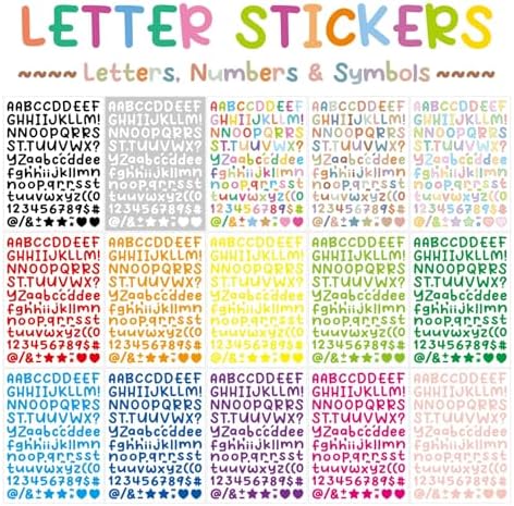 37 Sheets Alphabet Stickers 0.5 Inch Colorful Letter Stickers Small