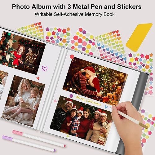 Zesthouse Photo Album Self Adhesive Pages, 60 Pages Magnetic Scrapbook Albums with Sticky Page, Photos Album Holds 8x10 & 5X7 & 4x6 & 6x8 & 3x5, Large Picture Book Ideal Gift for Family Wedding Baby