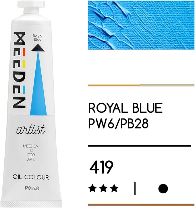 MEEDEN Artist Grade Oil Paint: Royal Blue - 170ml/5.7oz Tube | Professional Art Paints and Supplies for Canvas Painting