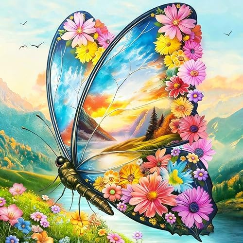 Diamond Art Kits for Adults & Beginners, Butterfly Diamond Painting Kit