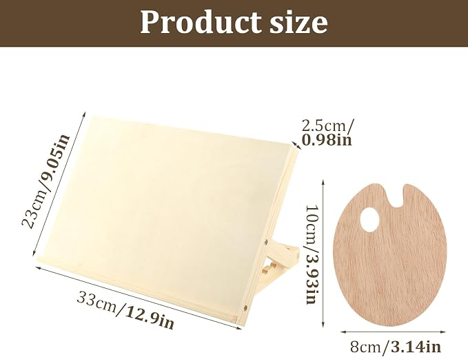 Adjustable Tabletop Easels with Paint Palette, Table Easel for Holding Drawing Paper Canvas Board, Portable Painting Sketching Desktop Easel