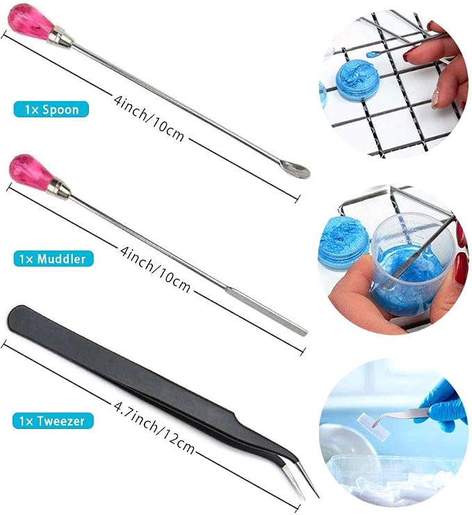 Resin Tools Set 22pcs, A3 Silicone Sheet with 100 ml Measuring Mixing Cups, Brushes Stir Sticks Spoons, Pipette for Epoxy Resin DIY Crafts Painting