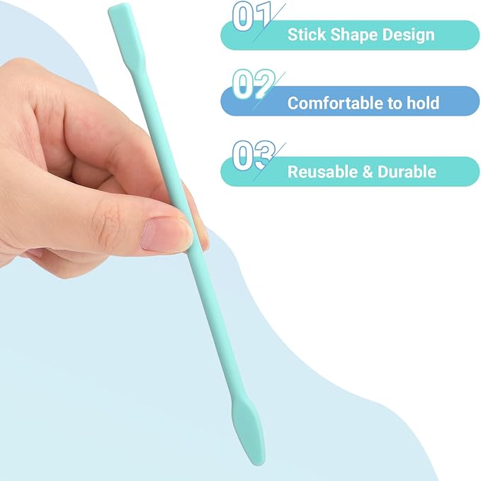 Gartful 9PCS Large Silicone Stir Sticks, Reusable Epoxy Resin Mixing Sticks, Non-Stick Craft Stirring Rods for Paint Mixing, Glitter Tumblers, Liquid Art Supplies, DIY Crafts Tools, Turquoise