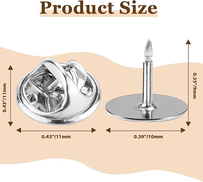 50 Pairs Silver Pin Backs Replacement