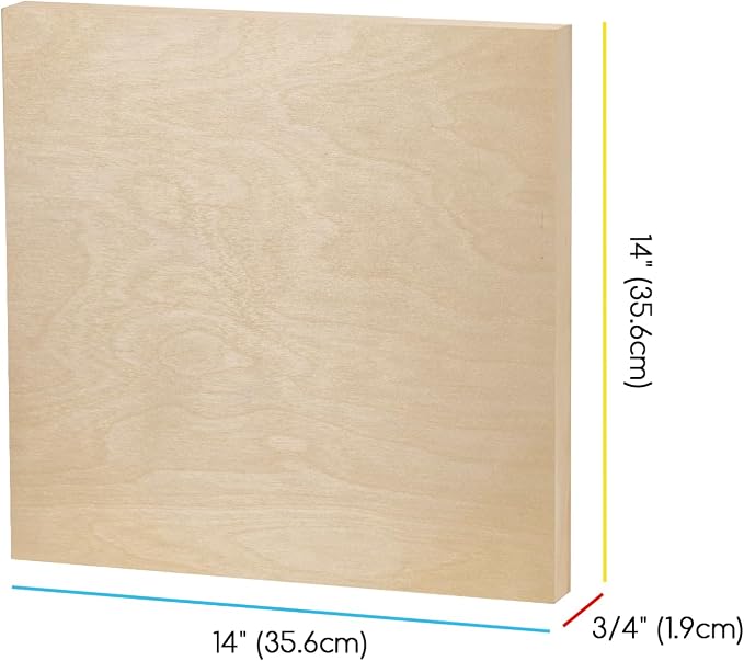 MEEDEN Unfinished Wood Canvas Board:14x14 Canvas Panel Pack of 2