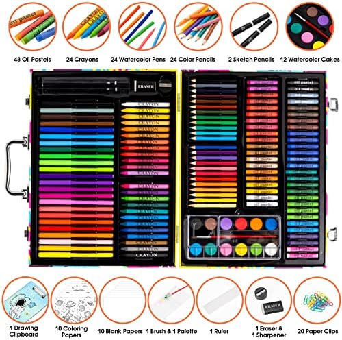 Art Supplies, 180 Pack Art Drawing Coloring Kit for Kids Girls Boys Teens
