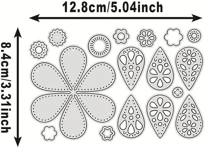 Lapoo Flowers Cutting Die for Scrapbooking - Durable Metal Cutting Die for DIY Scrapbook Photo Album Decorative Paper Card, Metal Card Making Supplies (Six-Leaf Petal 5 x 3.3 in)