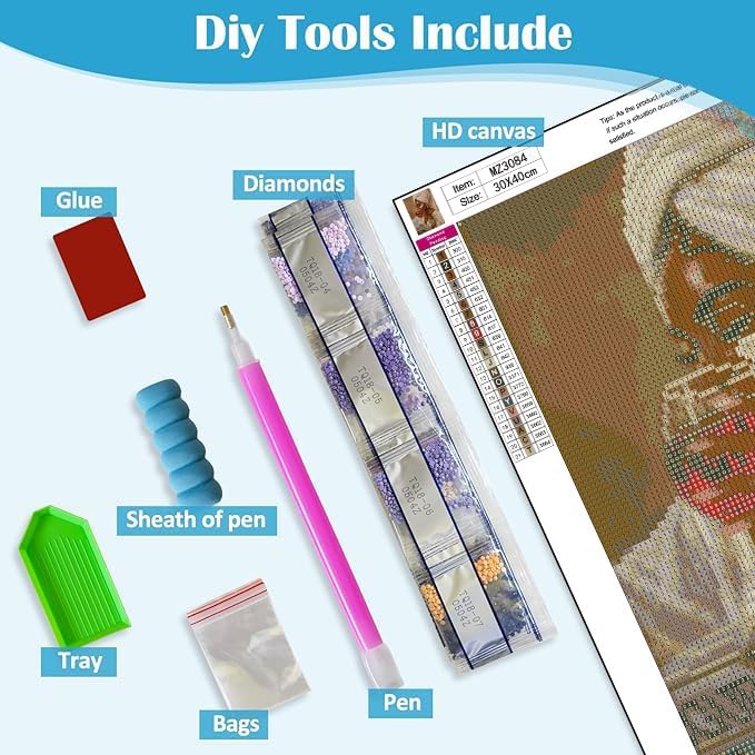 WNPOKN Woman Diamond Art Kits for Adults 12x16inch