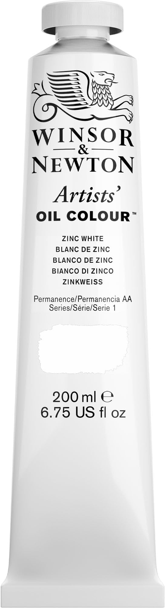 Winsor & Newton Artists' Oil Paint, 200ml Tube, Zinc White