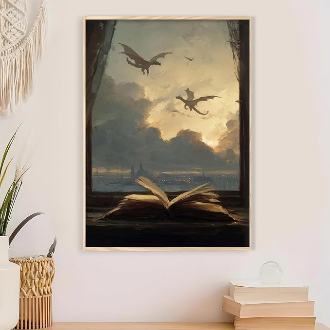 Gothic Book Paint by Numbers Kit for Adults Framed Canvas, Frameworkless