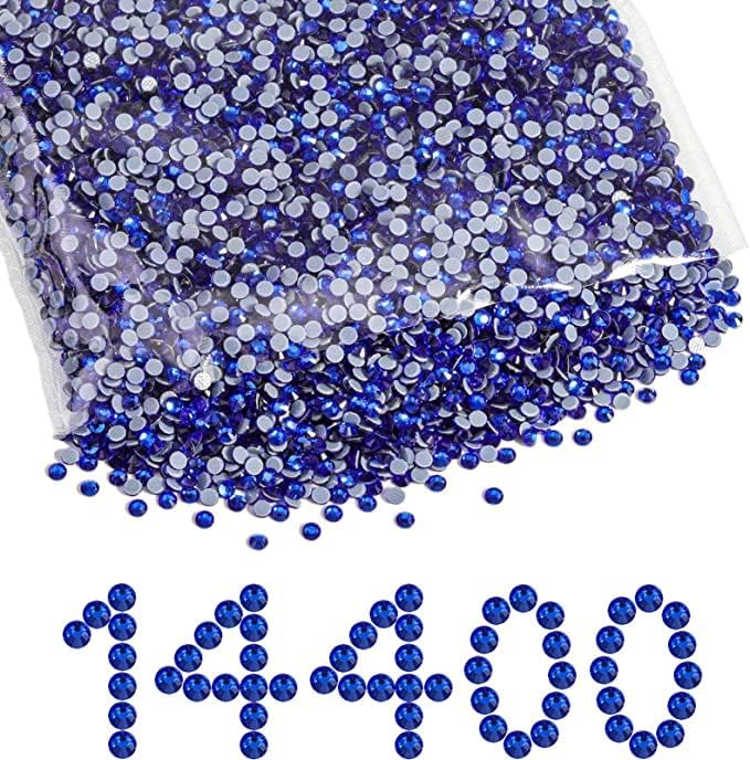 Beadsland Hotfix Rhinestones Bulk, Sapphire, SS20, 14400pcs,Royal Blue