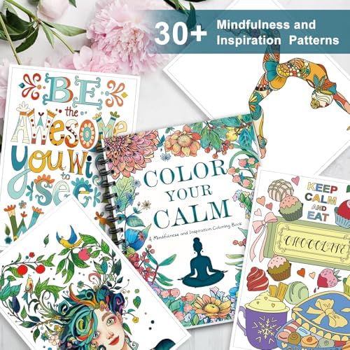 Coloring Books for Adults with 30 Patterns Positive Quotes Large Print